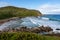 The green hillsides at the Rosetta Bluff and Petrel Cove beach located on the Fleurieu Peninsula Victor Harbor South Australia on