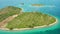 Green hilly heart shaped Galesnjak island with clean beach