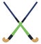 Green hockey stick, icon
