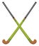 Green hockey sticks, icon