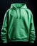 Green hooded hoodie on black background