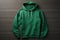 Green hoodie for Patrick Day as canvas mockup oversized. Generative AI