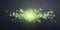 Green horizontal lensflare. Light flash with rays or green spotlight. Glow flare light effect. Vector illustration