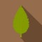 Green hornbeam leaf icon, flat style