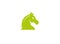 Green horse head for chess symbol for logo design