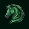 Green Horse Head Design - Racing Team Mascot Vector Illustration