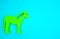 Green Horse icon isolated on blue background. Animal symbol. Minimalism concept. 3d illustration 3D render