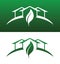 Green House Concept Icons Both Solid and Reversed