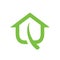 Green House Leaf Logo Vector Illustration