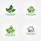 Green house logo. Energy saving concept. Vector illustration.Vector logo template.