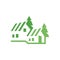 Green House Pine Nature Logo Design Vector