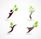 Green human ecology icons