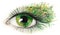 Green human eye