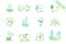 Green hydrogen production. Icons collection. Pictograms set