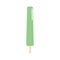 Green ice cream on a wooden stick. Ice lolly in flat style