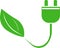 Green icon for charging hybrid cars. Vector image.