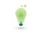 Green Idea light bulb is on with spreading bubbles