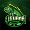 Green iguana esport logo mascot design.