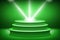 Green Illuminated stage podium for award ceremony vector illustration