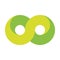 Green infinity symbol icon. 3D-like design effect. Vector illustration