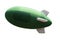 Green inflatable airship with space for a logo on a white background. Isolated.