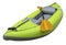 Green inflatable whitewater kayak