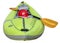 Green inflatable whitewater kayak