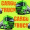 Green Intercity Cargo Truck seamless background