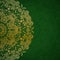 Green invitation with gold mandala