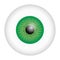 Green iris eyeball mockup, realistic style