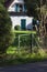 green iron garden gate door rural style