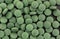 Green iron supplement tablets