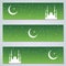 Green islamic banners vector collection