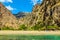 green island with hills Aegean Sea near Marmaris, Turkey