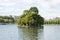 Green island in the middle of the Tsaritsyno Upper Pond