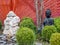 Green Japanese garden buddha meditation