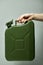 Green jerrycan with flexi pipe spout