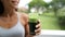 Green Juice - Happy Young Woman Holding Glass Of Fresh Vegetable Juice