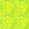 Green juicy lime slice vector seamless pattern