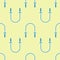 Green Jump rope icon isolated seamless pattern on yellow background. Skipping rope. Sport equipment. Vector
