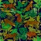 Green jungle. Tropical print.