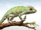 Green juvenile veiled chameleon  Made With Generative AI illustration