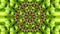 Green kaleidoscope with flower shape