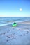 Green kayak on the white sand of Tigertail Beach in Marco Island