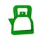 Green Kettle with handle icon isolated on transparent background. Teapot icon.