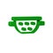 Green Kitchen colander icon isolated on transparent background. Cooking utensil. Cutlery sign.