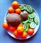 Green Kivi,Orange Mandarin , Coconut on plate ,healthy fruits vitamin,vegan ,