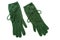 Green knit gloves