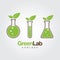 Green Lab icon logo isolated. Organic Laboratory. Ecology