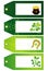 Green labels with shamrock, vector